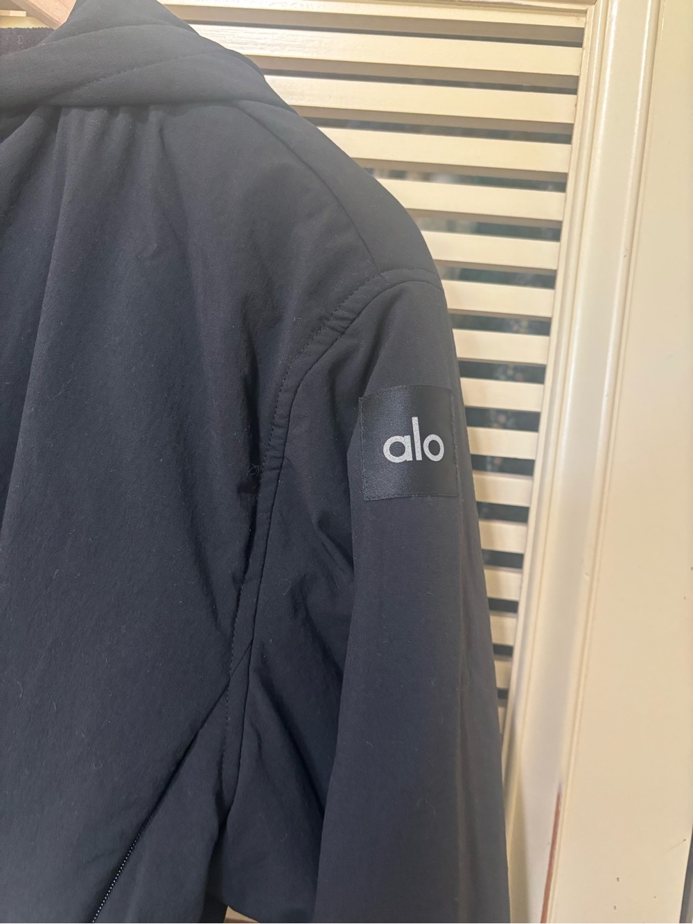 ALO Yoga Women's Black Hooded Bomber Jacket - Picture 2 of 6